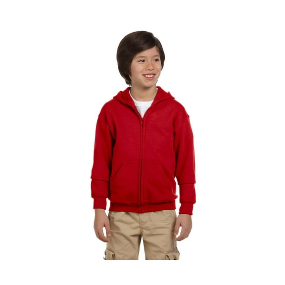 Gildan Big Boy's Heavy Blend Ribbed Full-Zip Hooded Sweatshirt, Style G18600B