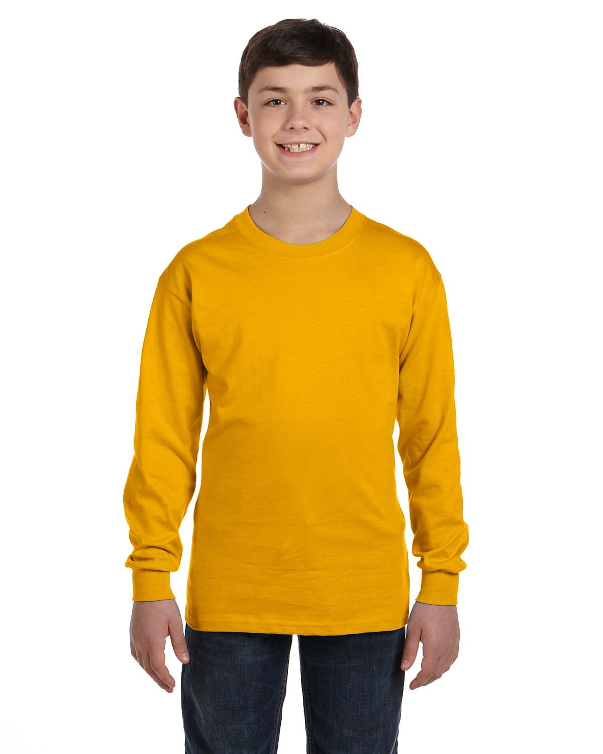 Gildan Big Boys Seamless Crewneck Long Sleeve T-Shirt, Style