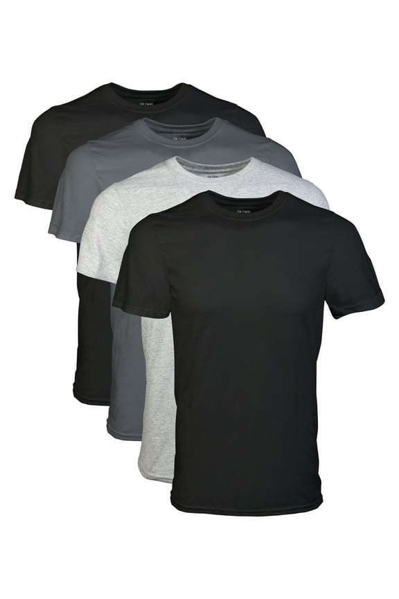 Big Men's 2XL Short Sleeve Crew Assorted Color T-Shirt, 4-Pack