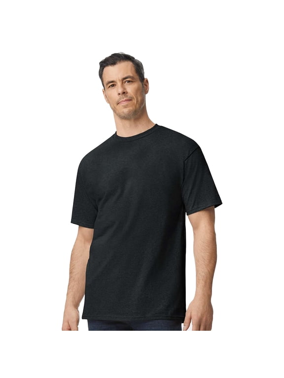 Big and Tall Men Short Sleeve T-Shirt, Black Sizes LT-3XLT | 100 Ultra Cotton Crew Neck Tall Tee