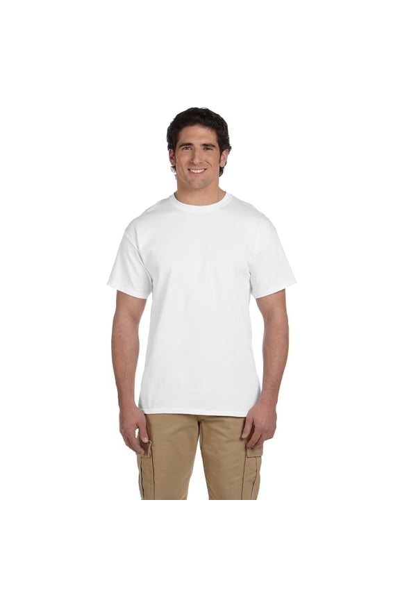Big and Tall Men Short Sleeve T-Shirt, White Sizes LT-3XLT | 100 Ultra Cotton Crew Neck Tall Tee
