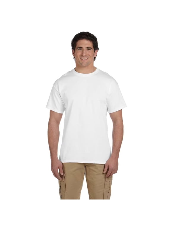 Big and Tall Men Short Sleeve T-Shirt, White Sizes LT-3XLT | 100 Ultra Cotton Crew Neck Tall Tee