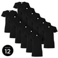 thumbnail image 1 of Gildan Black Women T-Shirts Value Pack Shirts for Women - Single OR Pack of 6 OR Pack of 12 Black Shirts for Women Gildan T-shirts for Women Black T-shirt Casual Shirt Basic Shirts Plain Shirt, 1 of 4