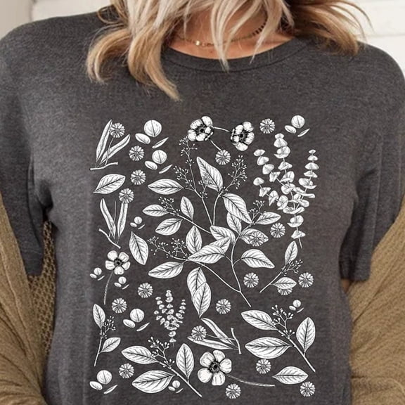 Gildan Botanical Shirt, Vintage T-shirt, Flower T-shirt, Vintage Botanical, Botanical Print, Vintage Flower Shirt, Graphic Tshirt, Wildflower Shirt Gift for Men Women Unisex Tee