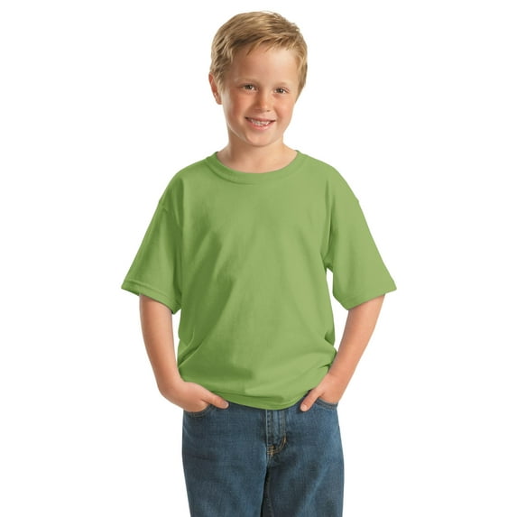 Gildan Boy's 100 Percent Cotton Short Sleeve Taped Neck T-Shirt - 5000B