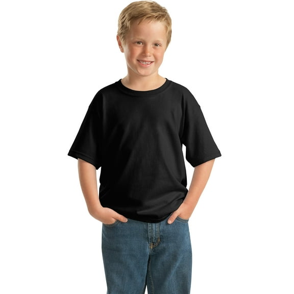 Gildan Boy's 100 Percent Cotton Short Sleeve Taped Neck T-Shirt - 5000B