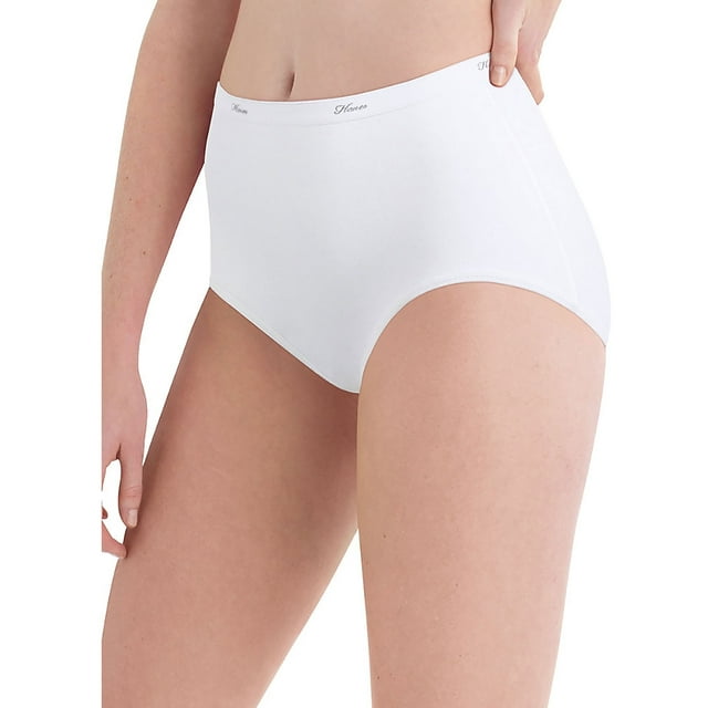 Hanes Women's Cotton White Brief 10-Pack, Style PW40WH
