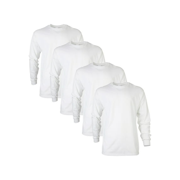 Gildan Boy's Undershirts, 4 Pack Ultra Cotton Long Sleeve T-Shirt, Sizes S - XL