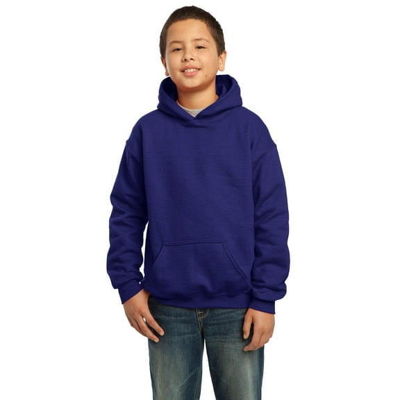 Gildan Boys Long Sleeve Front Pouch Pocket Hooded Sweatshirt. 18500B