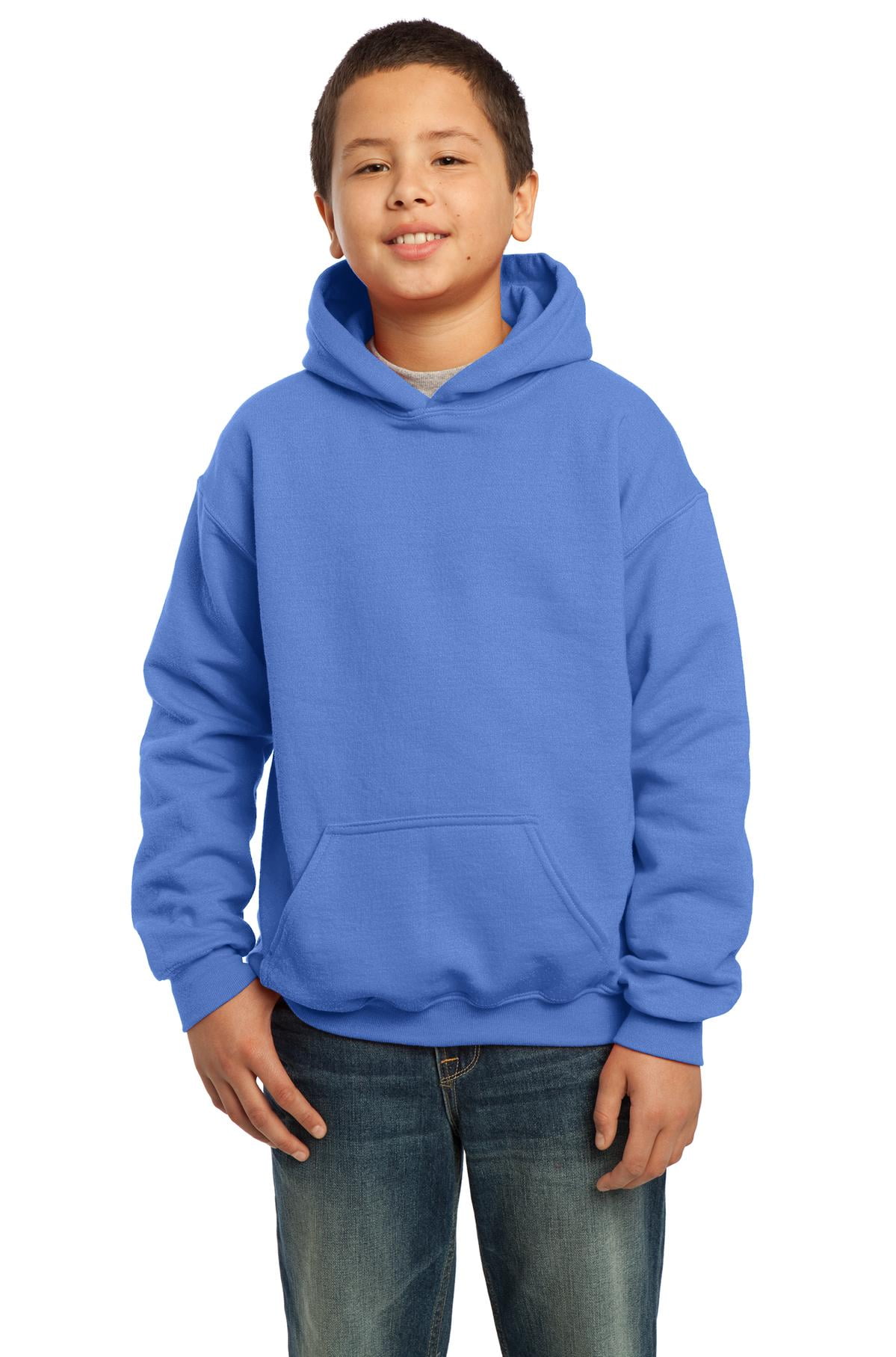Gildan Boys Long Sleeve Front Pouch Pocket Hooded Sweatshirt. 18500B