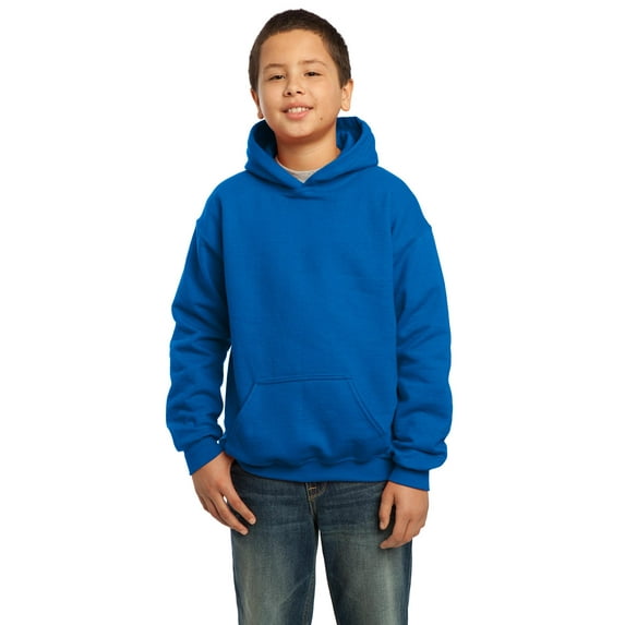Gildan Boys Long Sleeve Front Pouch Pocket Hooded Sweatshirt. 18500B