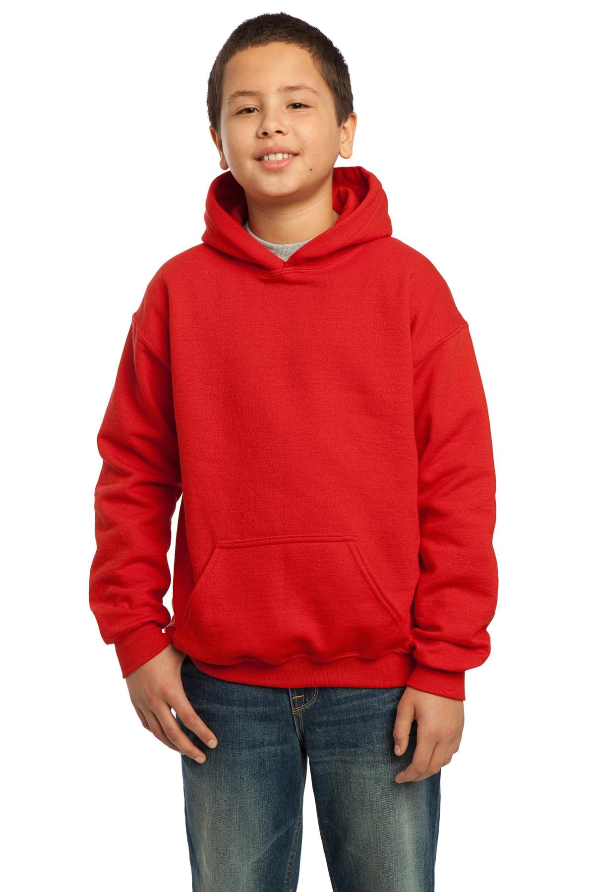 Gildan Boys Long Sleeve Front Pouch Pocket Hooded Sweatshirt. 18500B