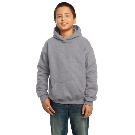 Gildan Boys Long Sleeve Front Pouch Pocket Hooded Sweatshirt. 18500B