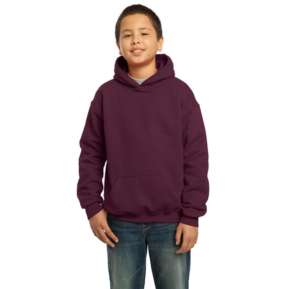 Gildan Boys Long Sleeve Front Pouch Pocket Hooded Sweatshirt. 18500B