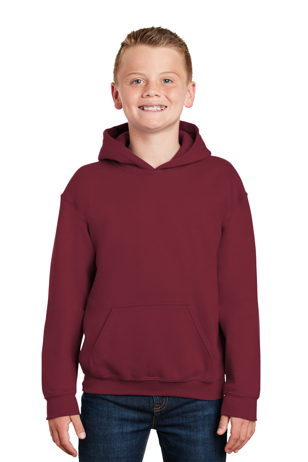 Gildan Boys Long Sleeve Front Pouch Pocket Hooded Sweatshirt
