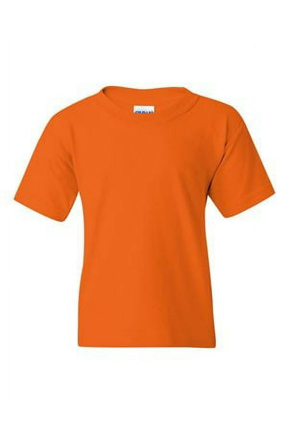 Boys Orange Heavy Cotton Safety T-shirt