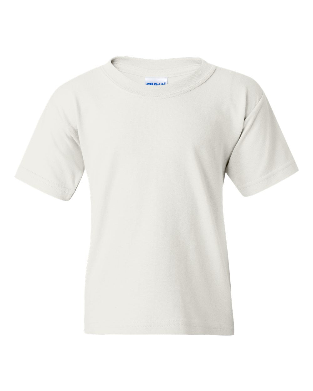 Youth White Cotton Short Sleeve Round Neck T-Shirt