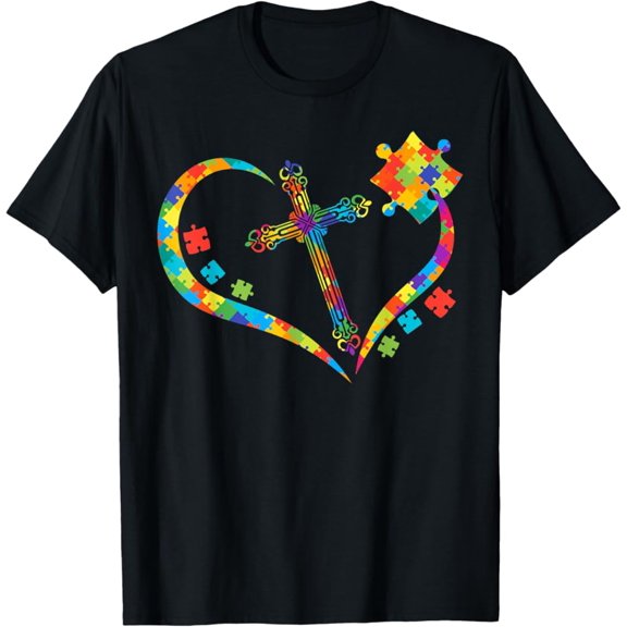 Gildan Christian Cross Puzzle Autism Awareness Costume T-Shirt