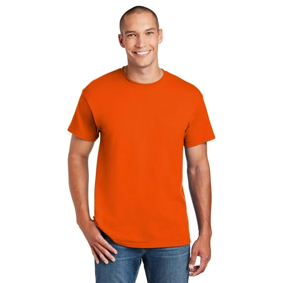 Gildan Classic Fit Men DryBlend T-Shirt, Short Sleeve Crewneck Tee, Orange, 5XL