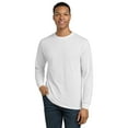 thumbnail image 1 of Gildan Classic Fit Men Long Sleeve T-Shirt, DryBlend Crewneck Tee, White, L, 1 of 6