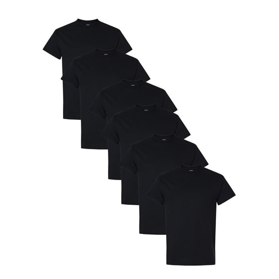 Gildan Classic Fit Men's T-Shirt, Short Sleeve Black Tee, Heavy Cotton, XL, 6 Pack