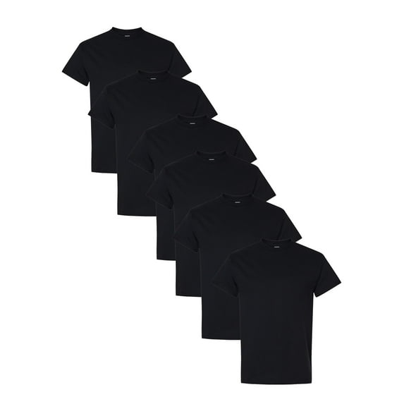 Gildan Classic Fit Men's T-Shirt, Short Sleeve Black Tee, Heavy Cotton, XL, 6 Pack