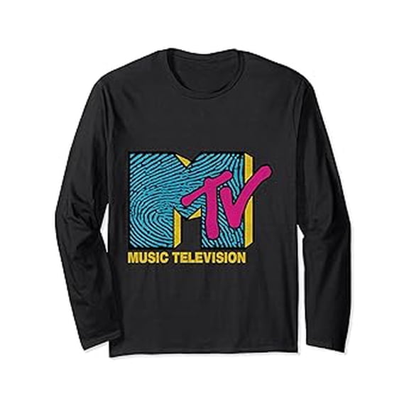 Gildan Classic Mtv Logo Finger Print Design Long-Sleeve Hot Trending T-Shirt Unisex S To 5Xl