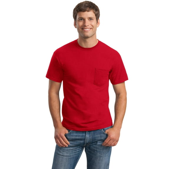 Gildan Cotton 6 oz. Pocket T-Shirt (G230) Red, 2XL