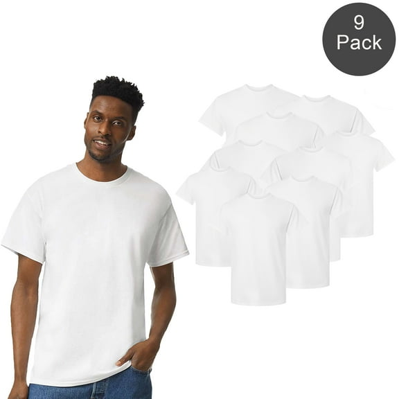 Gildan Cotton T-Shirt for Men, Short Sleeve Crew Neck Classic Fit Tee, Royal, Size 3XL, 9 Pack