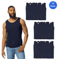 thumbnail image 1 of Gildan Cotton Tank Top, Navy Sleeveless T Shirts for Men 12 Pack, Breathable Muscle Tee Small, 1 of 5