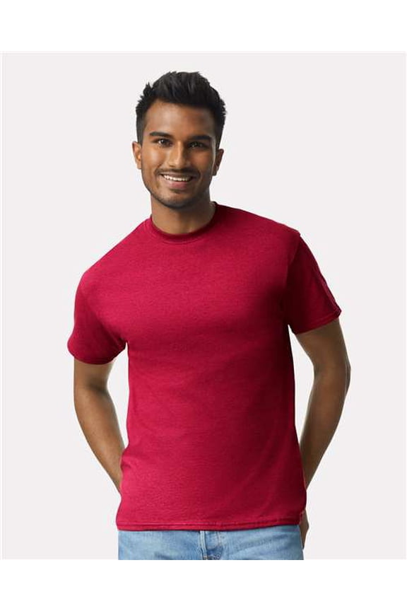 Cotton Tee Shirt for Mens Slimmer Body Lightweight Casual Crew Neck T-Shirt for Men - Antique Cherry Red - 3XL