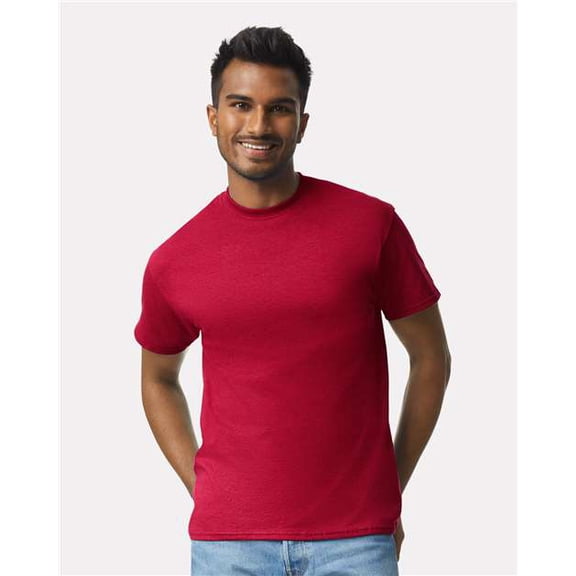 Gildan Cotton Tee Shirt for Mens Slimmer Body Lightweight Casual Crew Neck T-Shirt for Men - Cherry Red - 2XL