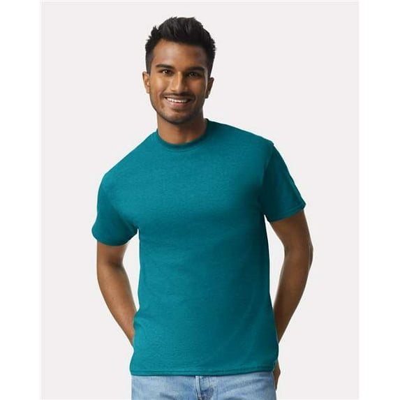 Gildan Cotton Tee Shirt for Mens Slimmer Body Lightweight Casual Crew Neck T-Shirt for Men - Galapagos Blue - L