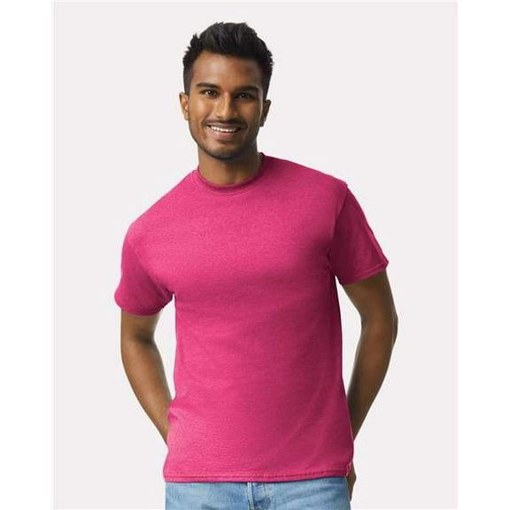 Gildan Cotton Tee Shirt for Mens Slimmer Body Lightweight Casual Crew Neck T-Shirt for Men - Heliconia - 4XL