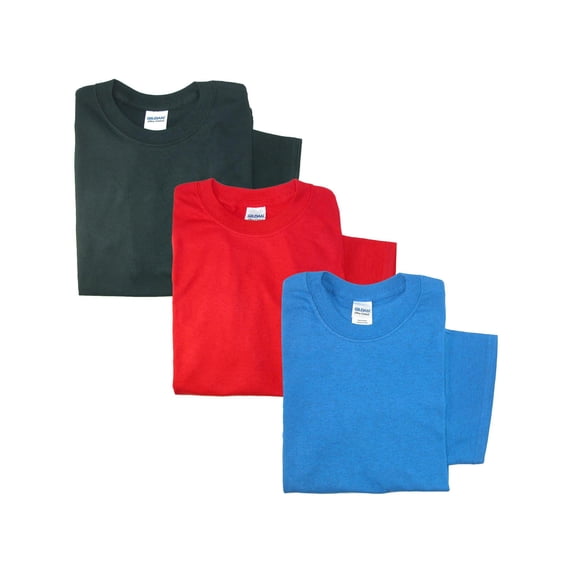 Gildan Crew Neck Cotton T Shirt (Pack of 3) (Men)