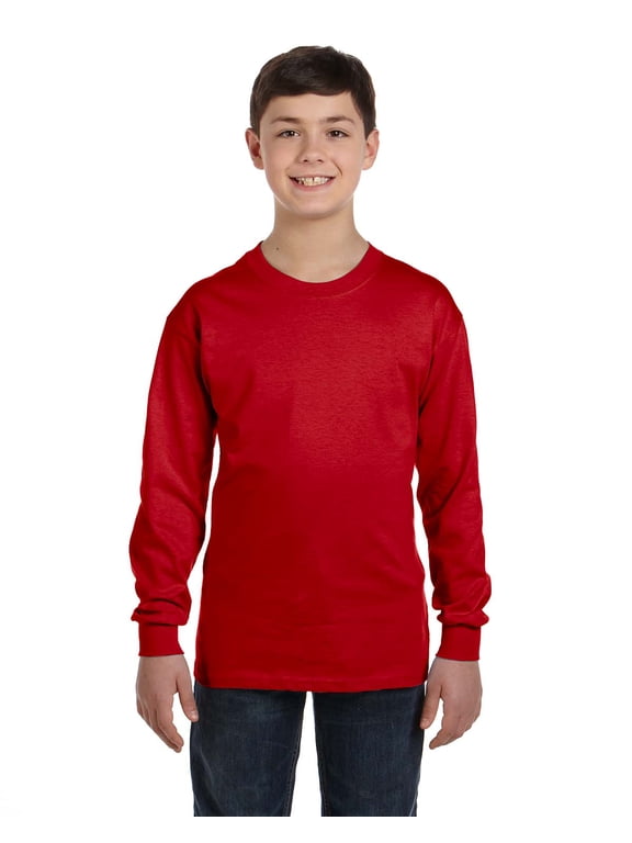 Crew Neck Heavy Cotton Youth T-Shirt (Boy's L)