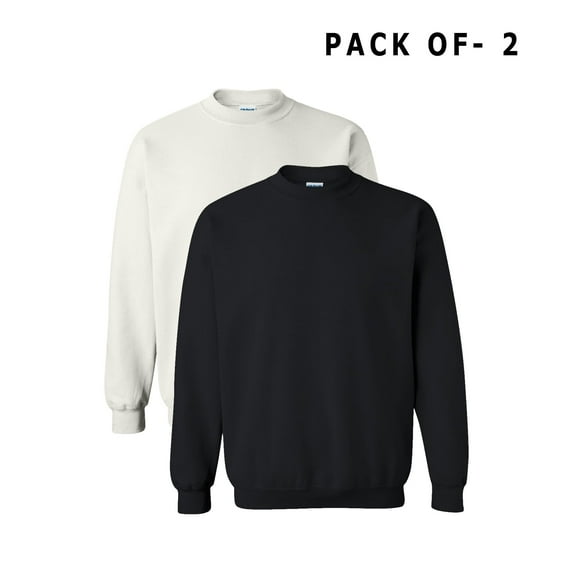 Gildan Crewneck Assorted Sweatshirt in Bulk, Pack 2 | Men, Women 4XL Size Casual Long Sleeve Mix Color Fleece Feel Sweatshirt, 50/50 Cotton/Polyester