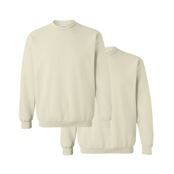 Gildan Modern Sweatshirt of Sand Color, Spandex Heavy Blend 50/50 Cotton/Polyester for Unisex, Pack of 2 Size-M | Casual Crewneck Fleece Sweatshirt