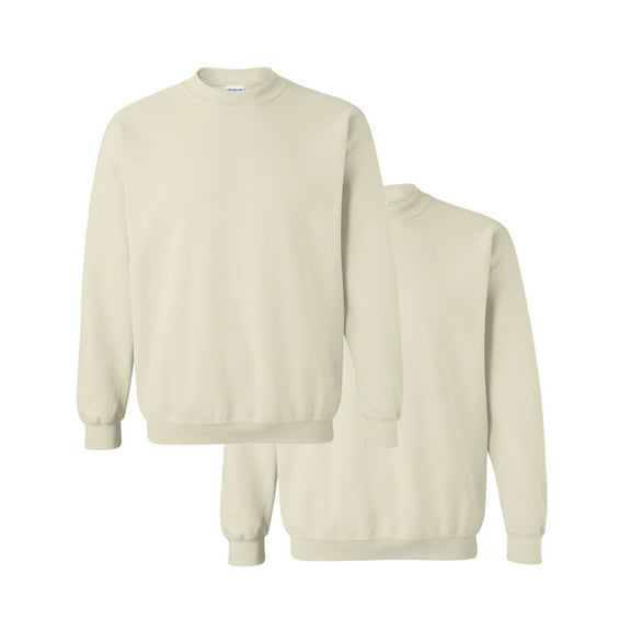 Gildan Modern Sweatshirt of Sand Color, Spandex Heavy Blend 50/50 Cotton/Polyester for Unisex, Pack of 2 Size-S | Casual Crewneck Fleece Sweatshirt
