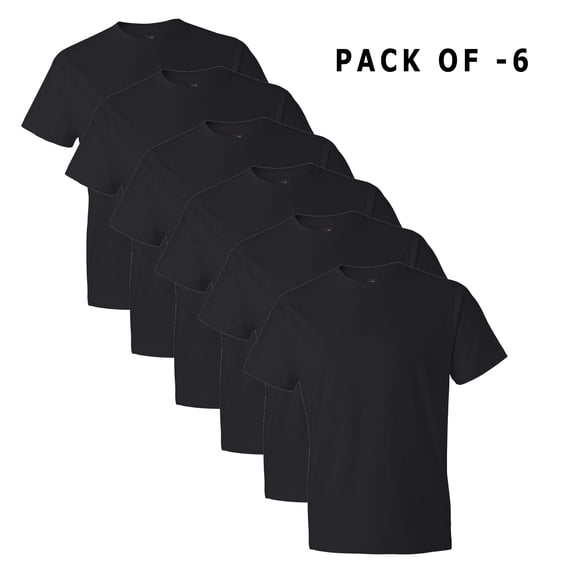 Gildan - Crewneck Softstyle Lightweight T Shirt for Men | Short Sleeve Black Color Tee Made with 4.5 Oz 100% Ring-Spun Cotton, XL Size, Pack of 6