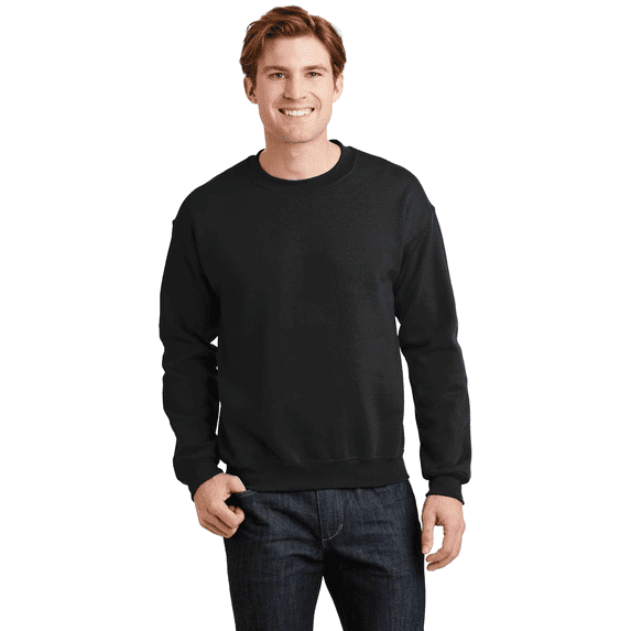 Gildan Crewneck Sweatshirt for Men, Casual Long Sleeve Sweatshirt, 50/50 Cotton/polyester, Black, XS