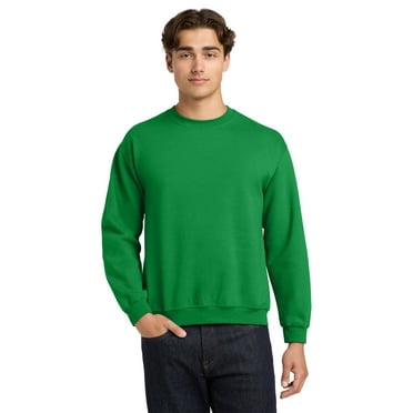 Gildan Men's Heavy Blend Fleece Crewneck Sweatshirt, Pullover Fleece in Irish Green, 50/50 cotton/polyester, XL