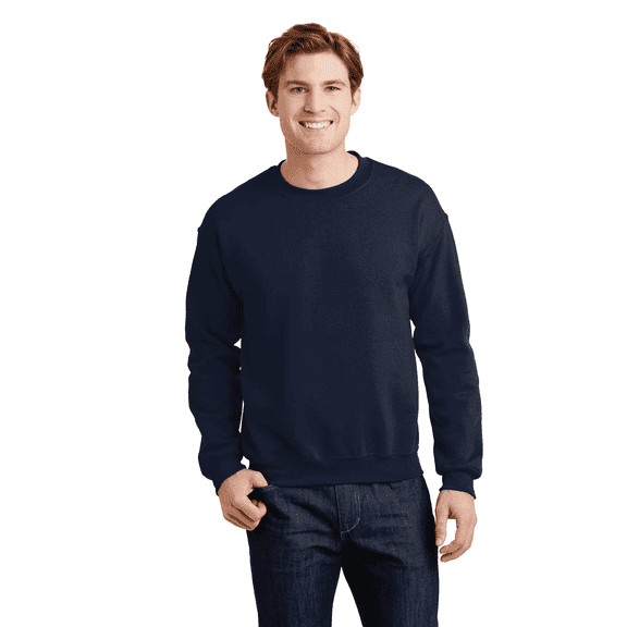 Gildan Crewneck Sweatshirt for Unisex Casual Long Sleeve Durable Navy Sweatshirt 8oz 50/50 Cotton/Polyester, 3XL