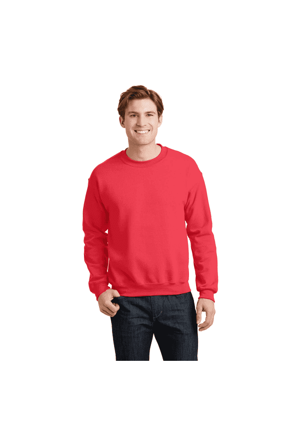Crewneck Sweatshirt for Unisex Casual Long Sleeve Durable Red Sweatshirt 8oz 50/50 Cotton/Polyester, 4XL