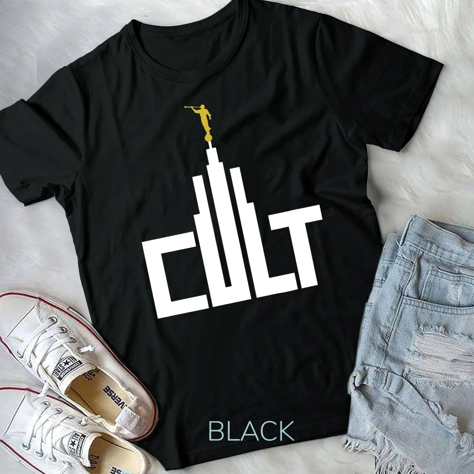Gildan Cult Lds Temple Angel Moroni Ex Mormon Post Lds Anti T Shirt