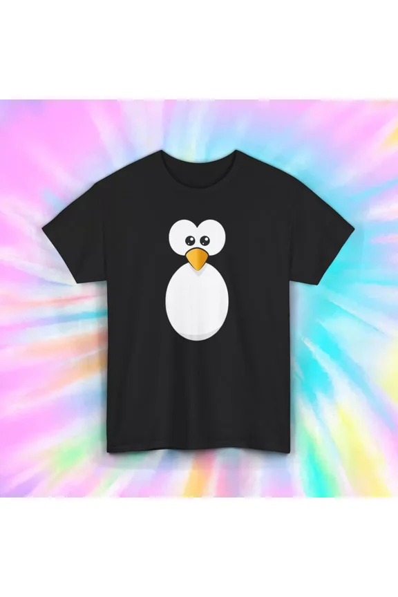 Cute Penguin Face T-Shirt Kawaii Cartoon Tee Adorable Animal Gift Unisex Tee