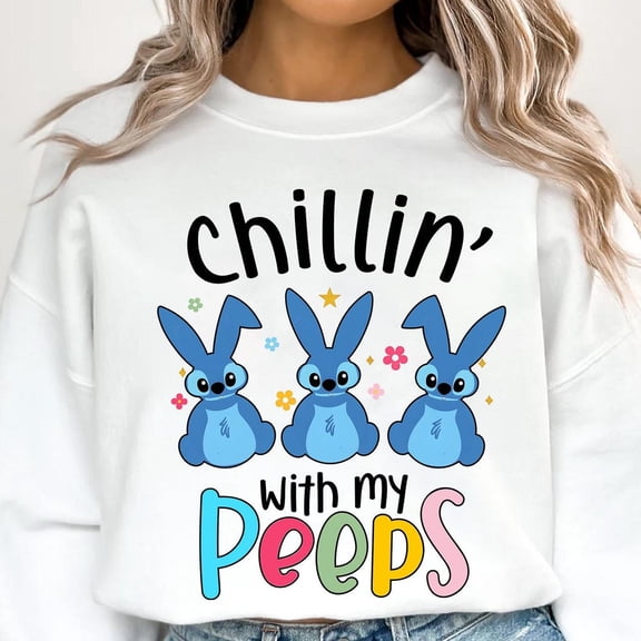 Gildan Cute Stitch Easter Day Shirt Design T-shirt, Lio and Stitch Easter Day T-shirt, Stitch Easter Eggs T-shirt, Retro Easter Day T-shirt, Gift For Her