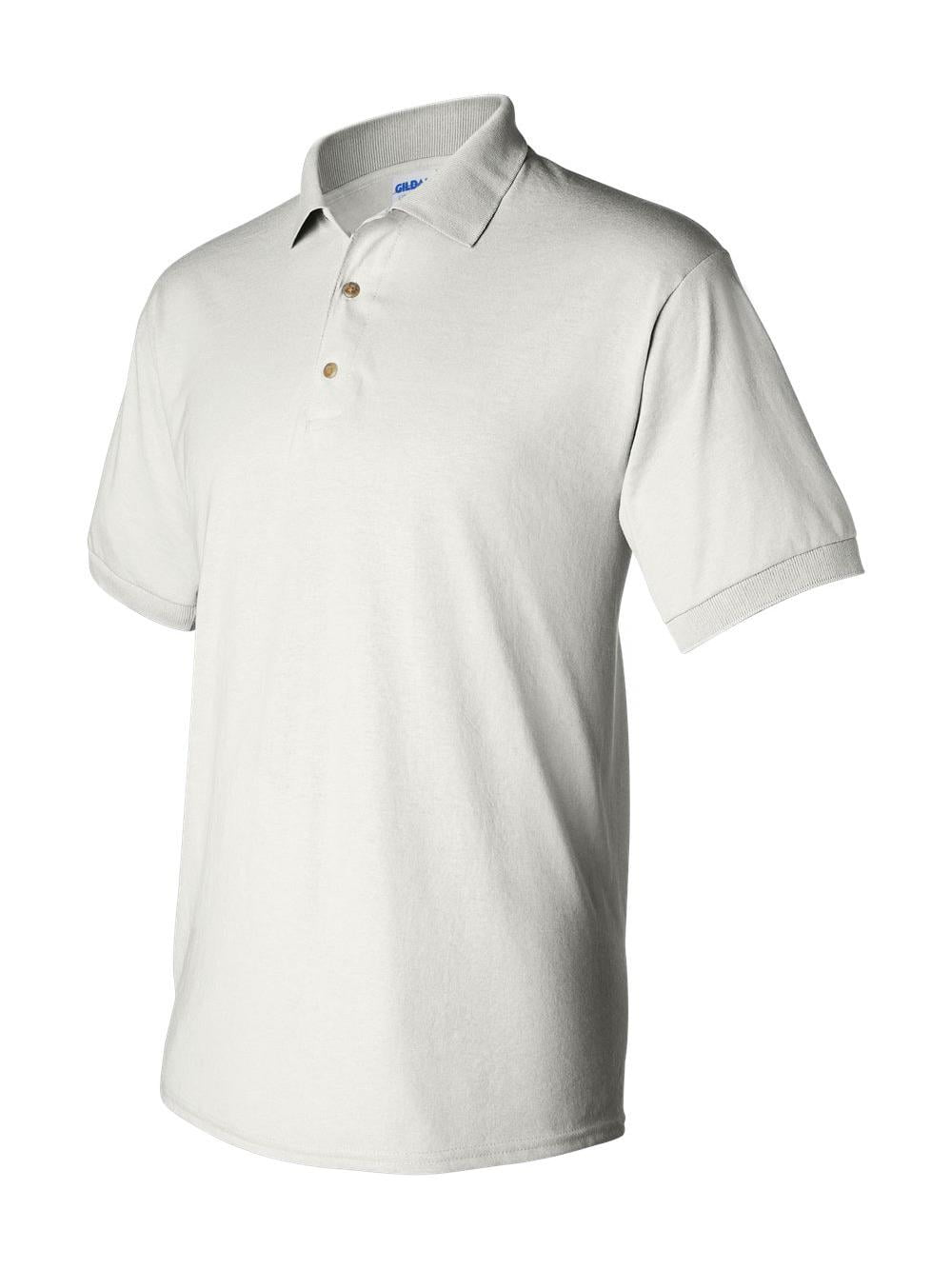 gildan white polo shirt