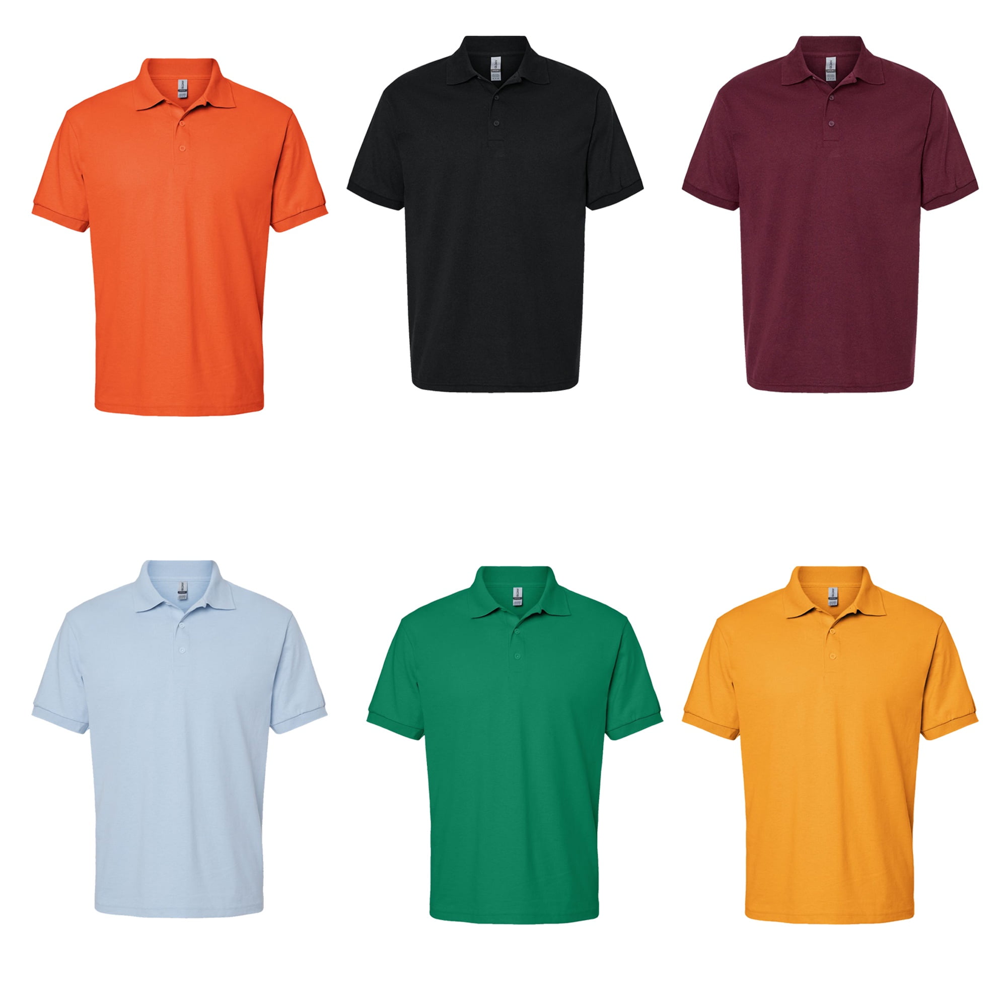 Gildan DryBlend Jersey Polo Shirt 8800 Bulk Polo T Shirts in Assorted Mix Color Tee Pack of 6 3XL Size