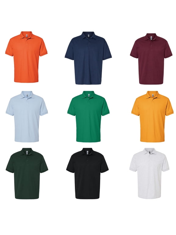 - DryBlend Jersey Polo Shirt - 8800: Bulk Polo T-Shirts in Assorted Mix Color Tee - Pack of 9 | XL Size